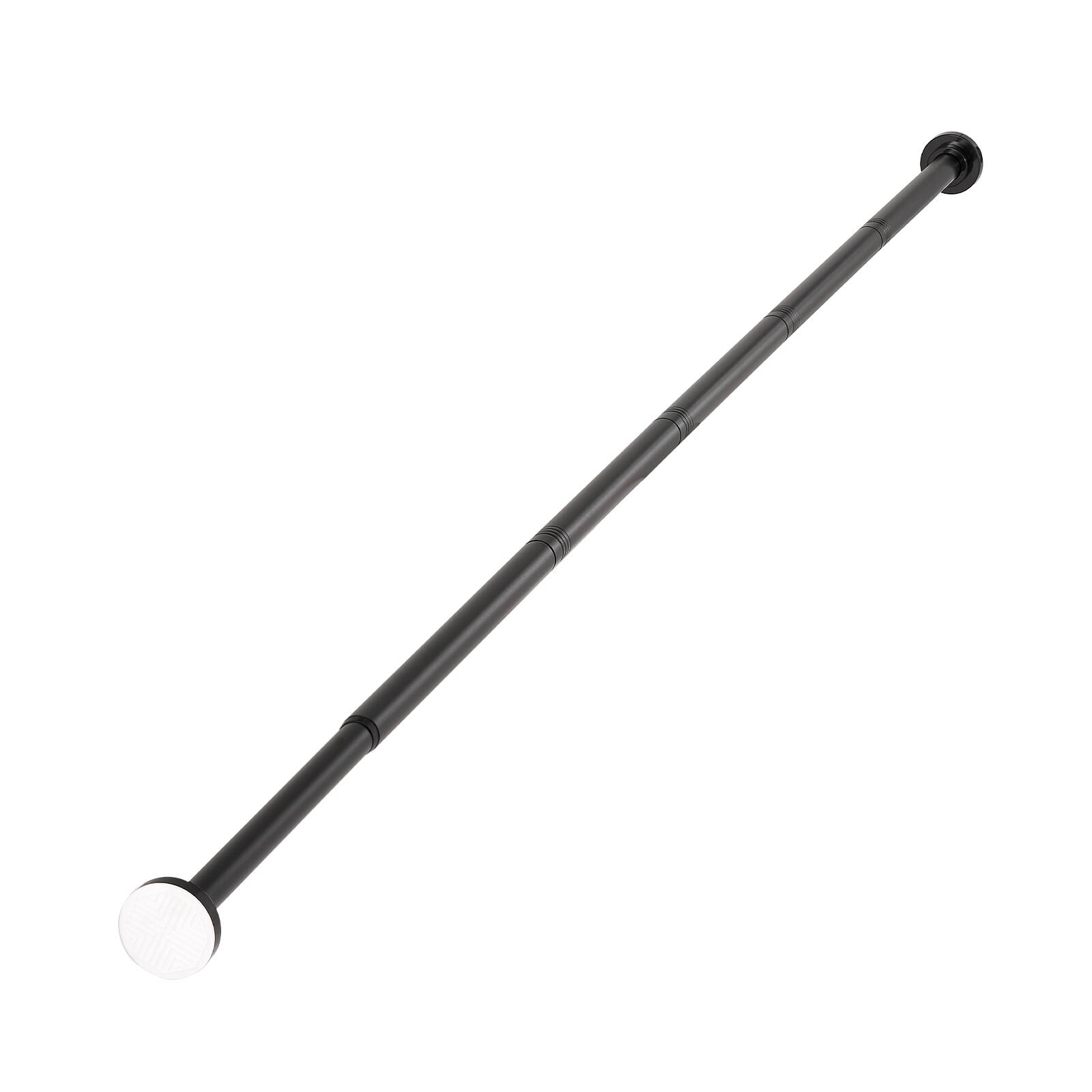 Alt View 5. VEVOR - Shower Curtain Rod, 28-76 Inches,1 Inch Diameter,Adjustable Spring Tension Stainless Steel Telescoping Rod with Holders - Black.