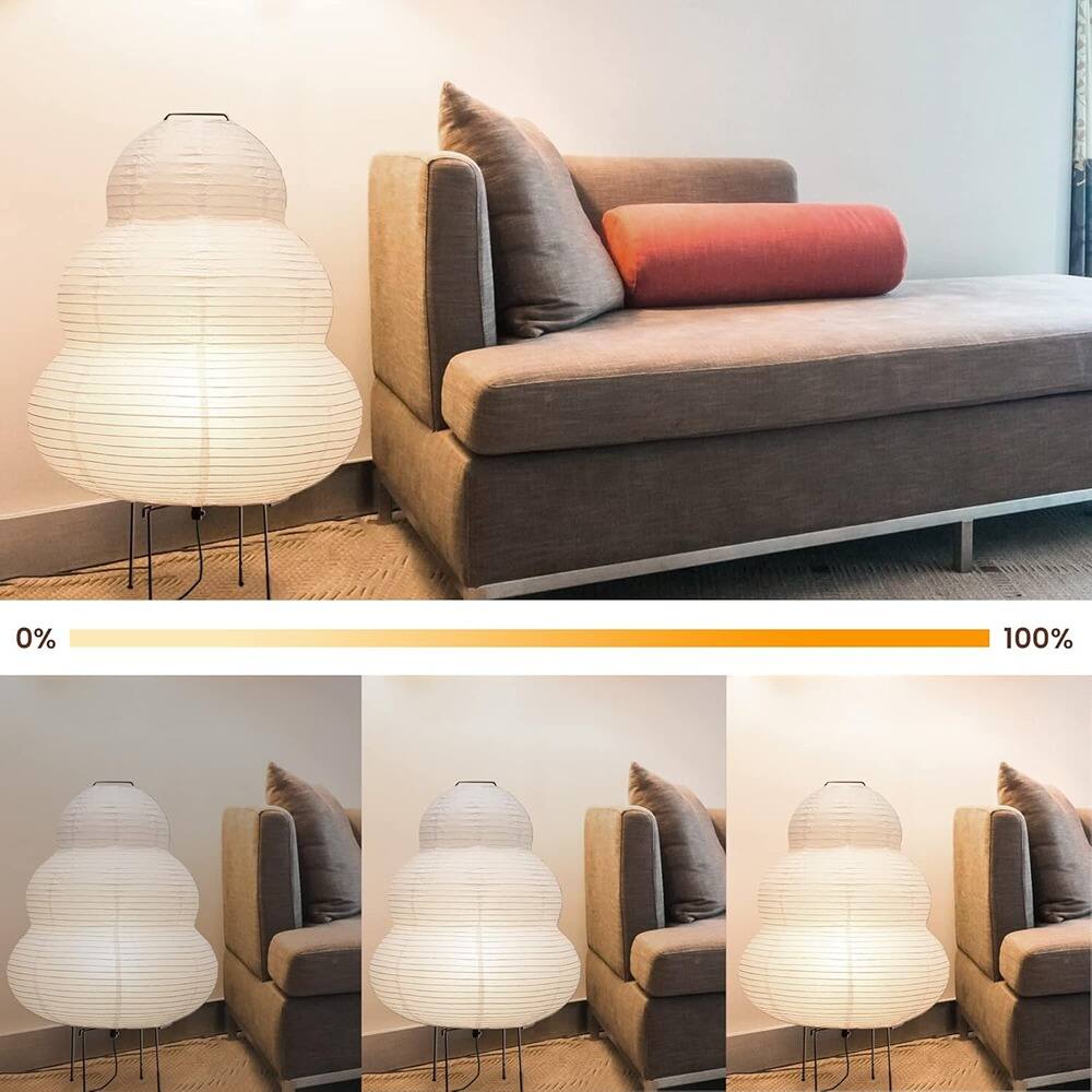 Back. PARKER SLATER - Japanese Rice Paper Floor Lamp, Japandi Soft Ambient Lighting.