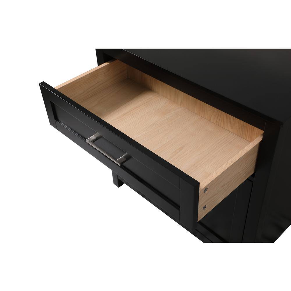 Alt View 9. Elegant Kitchen and Bath - 30 Inch Wide Bathroom Storage Freestanding Cabinet In Black - Black.