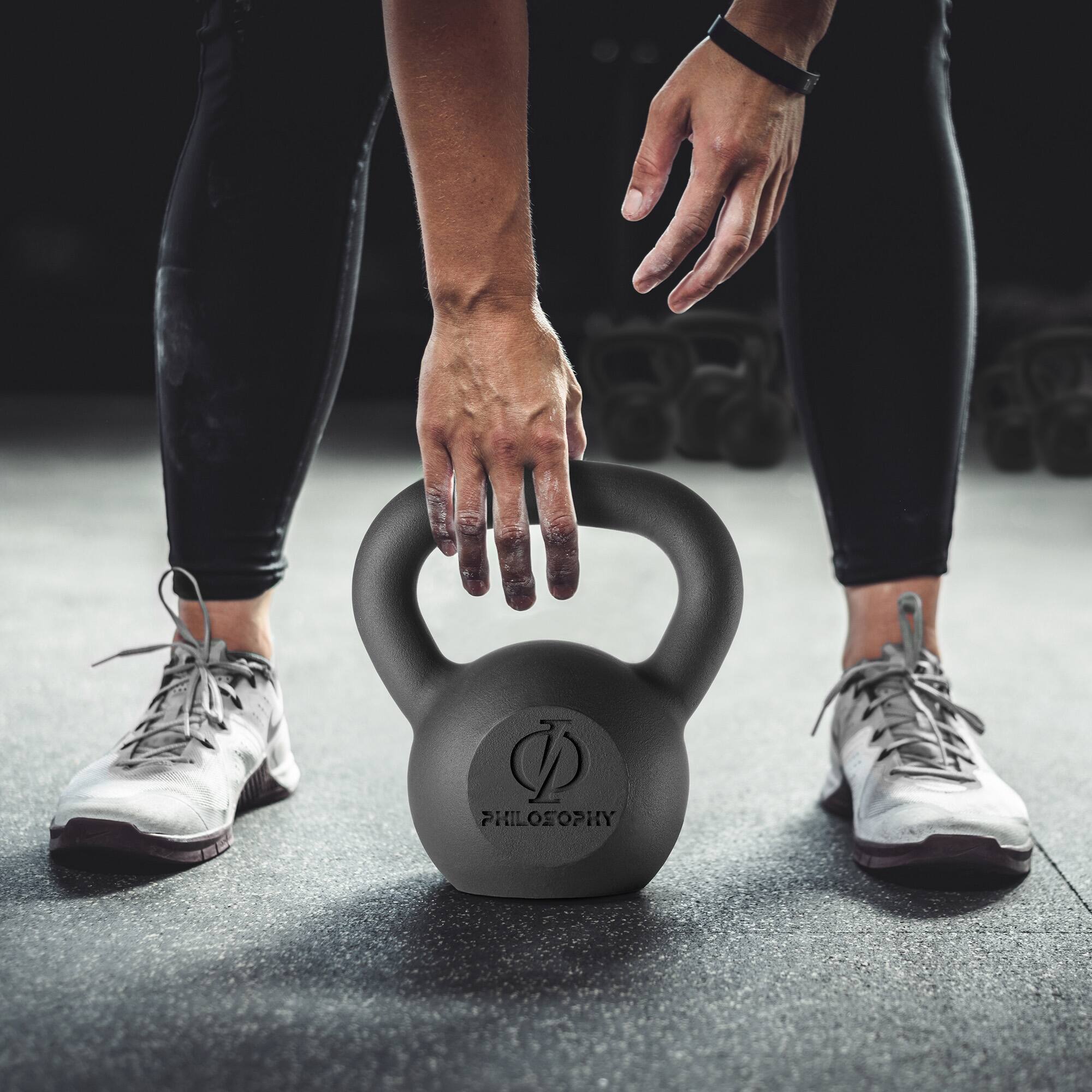 Alt View 6. Philosophy Gym - Cast Iron Kettlebell - Black.