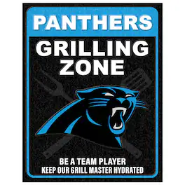Fan Creations - Carolina Panthers 13" x 20" Grill Zone Metal Sign - Multicolor