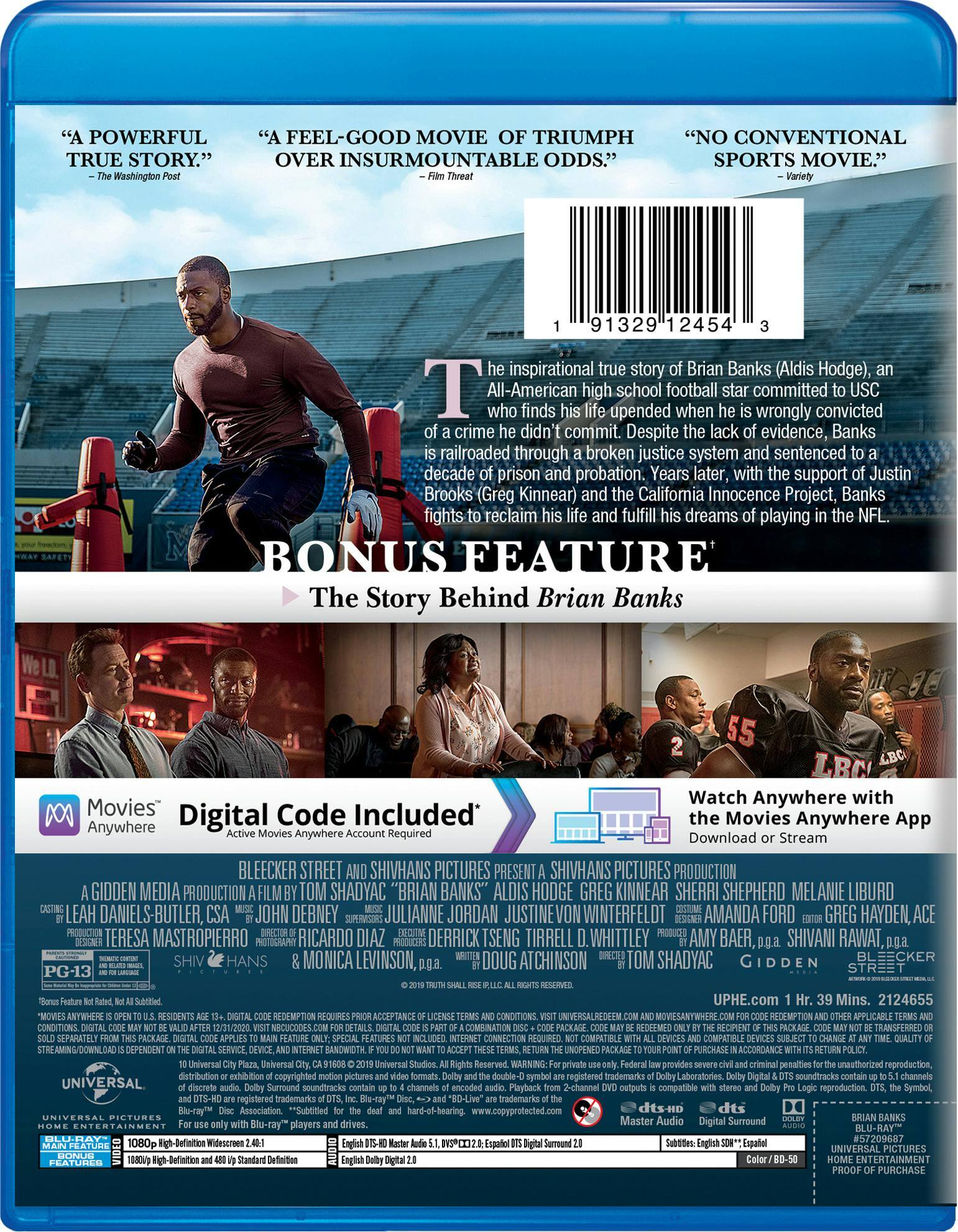 Angle. Brian Banks (Blu-ray + Digital Copy) [Blu-ray].
