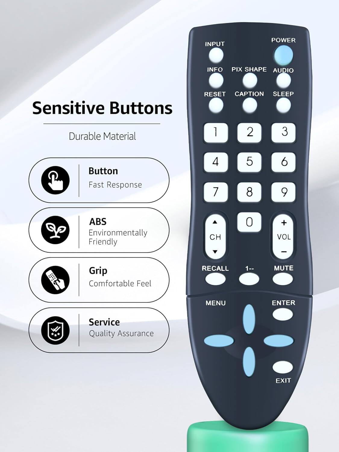 Sensitive Buttons

Durable Material

Button
Fast Response

ABS
Environmentally Friendly

Grip
Comfortable Feel

Service
Quality Assurance