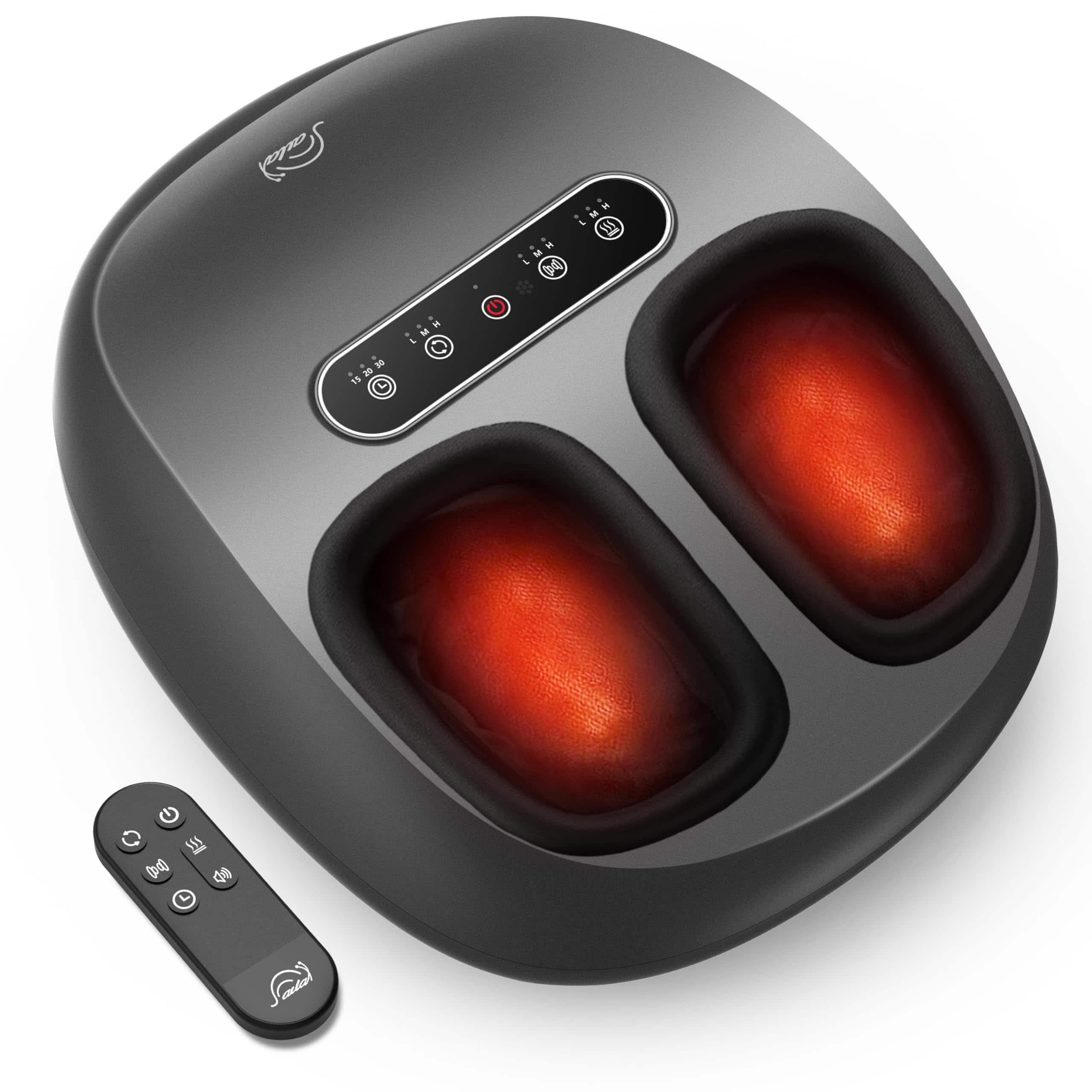 Live At Space - 14" Heated Shiatsu Foot Massager with Kneading Rolling Heat for Plantar Fasciitis Neuropathy Remote Control - 642146679650