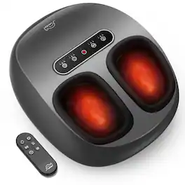 Live At Space - 14" Heated Shiatsu Foot Massager with Kneading Rolling Heat for Plantar Fasciitis Neuropathy Remote Control - 642146679650