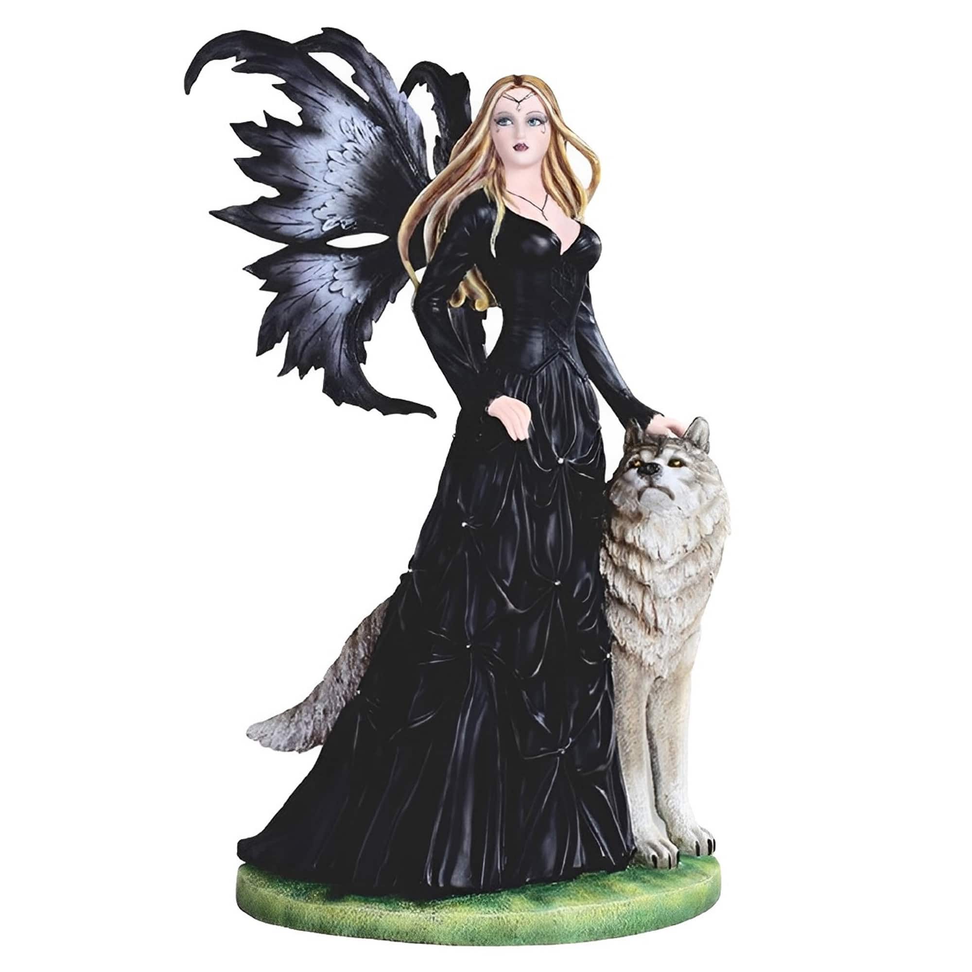 FC Design - 23"H Fairy with Wolf Figurine Statue Office Desk Tabletop Home Decor Gift - Multi-Color