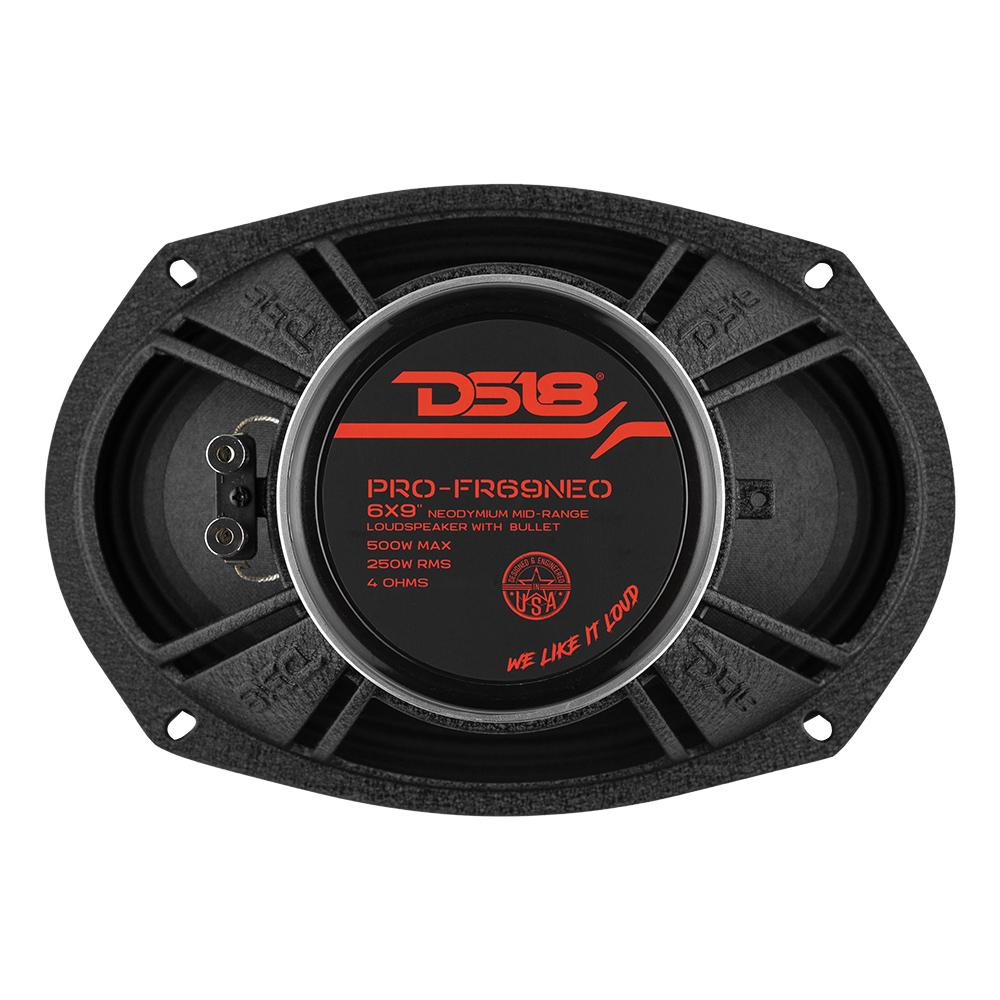 TOLL PP D518  
PRO-FR69NEO 6X9" NEODYMIUM MID-RANGE LOUDSPEAKER WITH BULLET  
500W MAX 250W RMS 4 OHMS  
DESEME USA  
WE LIKE IT LOUD