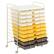 Alt View 11. Costway - 20 Drawers Rolling Cart Storage Scrapbook Paper Studio Organizer - Grey/Beige/Yellow.