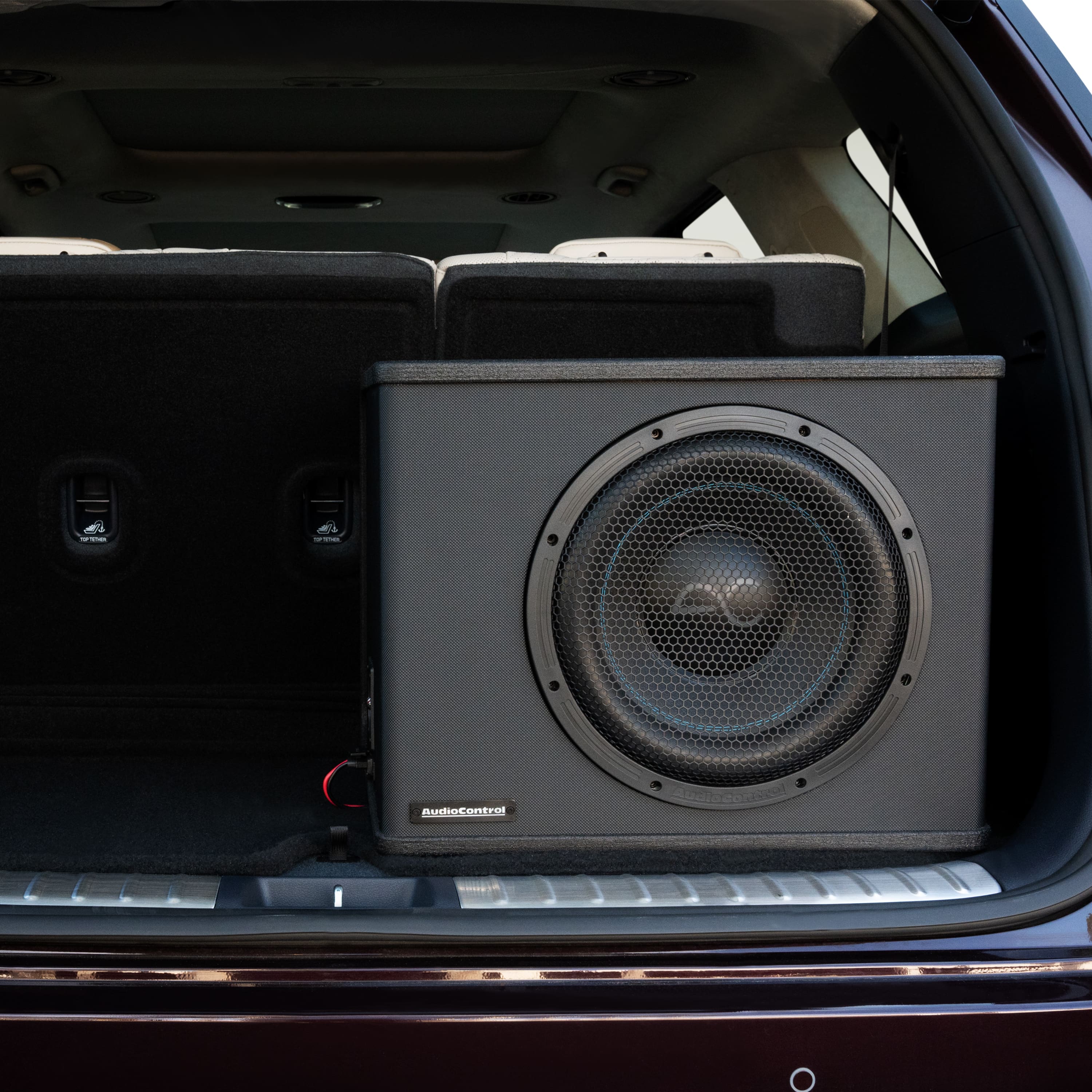 Alt View 21. AudioControl - Spike Series 12” Single-Voice-Coil 2-Ohm Loaded Vented Subwoofer Enclosure - Black.