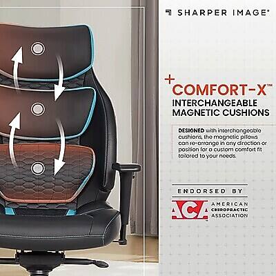 SHARPER IMAGE + COMFORT-X INTERCHANGEABLE MAGNETIC CUSHIONS

DESIGNED with interchangeable cushions, the magnetic pillows can re-arrange in any direction or position for a custom comfort fit tailored to your needs

ENDORSED BY AMERICAN ACA CHIROPRACTIC ASSOCIATION