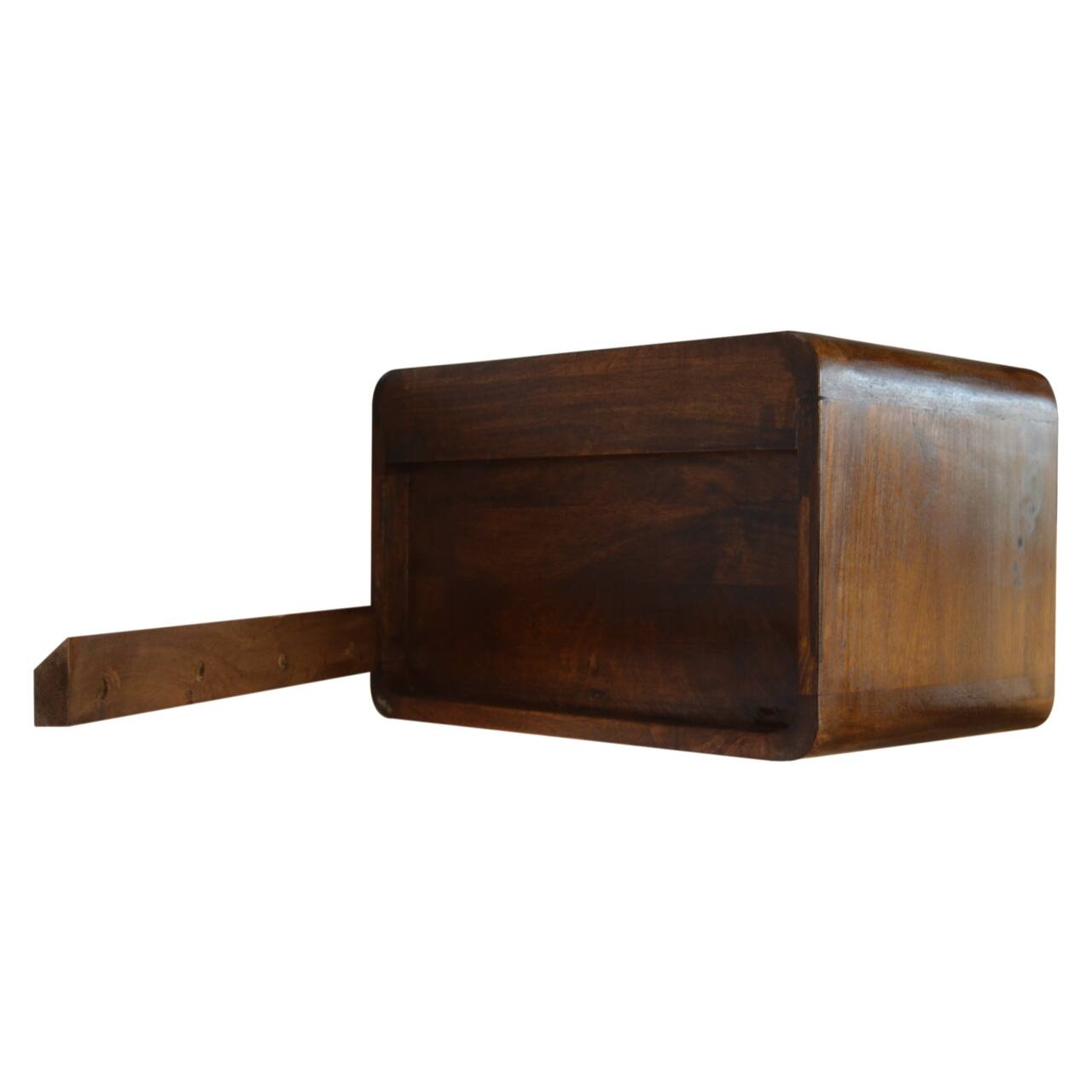 Alt View 4. Artisan Furniture - Artisan Furniture Solid Wood Floating Curved Chestnut Nightstand, 2 Drawers, Brown - Chestnut.