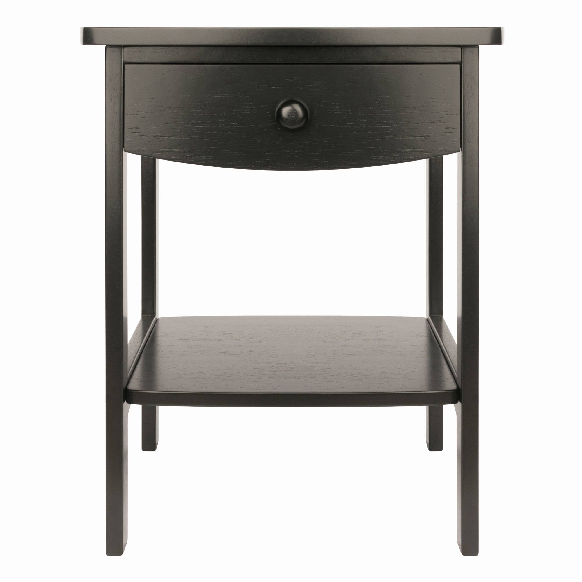 Alt View 1. Winsome Wood - Claire Curved Accent Table, Nightstand - Black.
