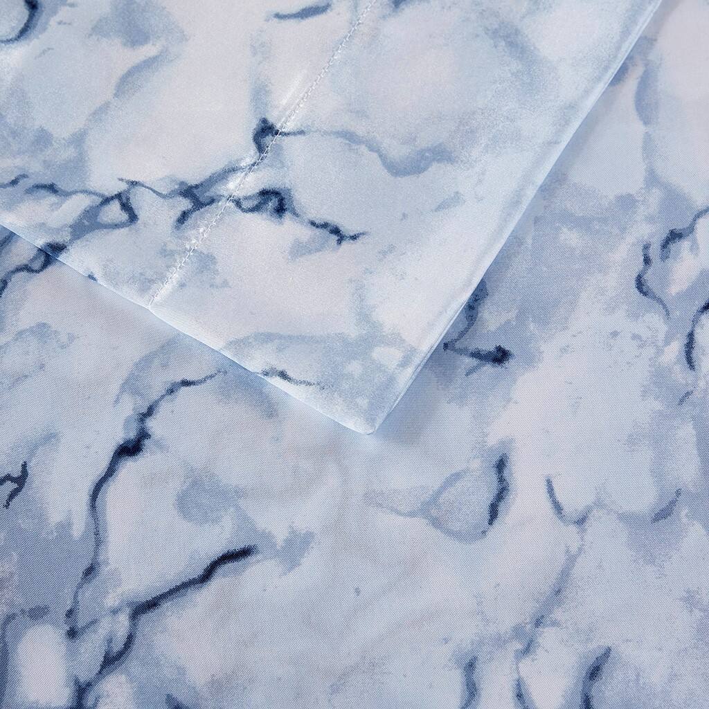 Alt View 5. Gracie Mills - Gracie Mills Emeline Animal Printed Wrinkle Free Satin Sheet Set - Blue Marble.