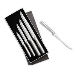 Rada - 4 Piece Wedding Register Set & 5-Inch Tomato Slicer Stainless Steel Serrated Blade, Handles - Silver