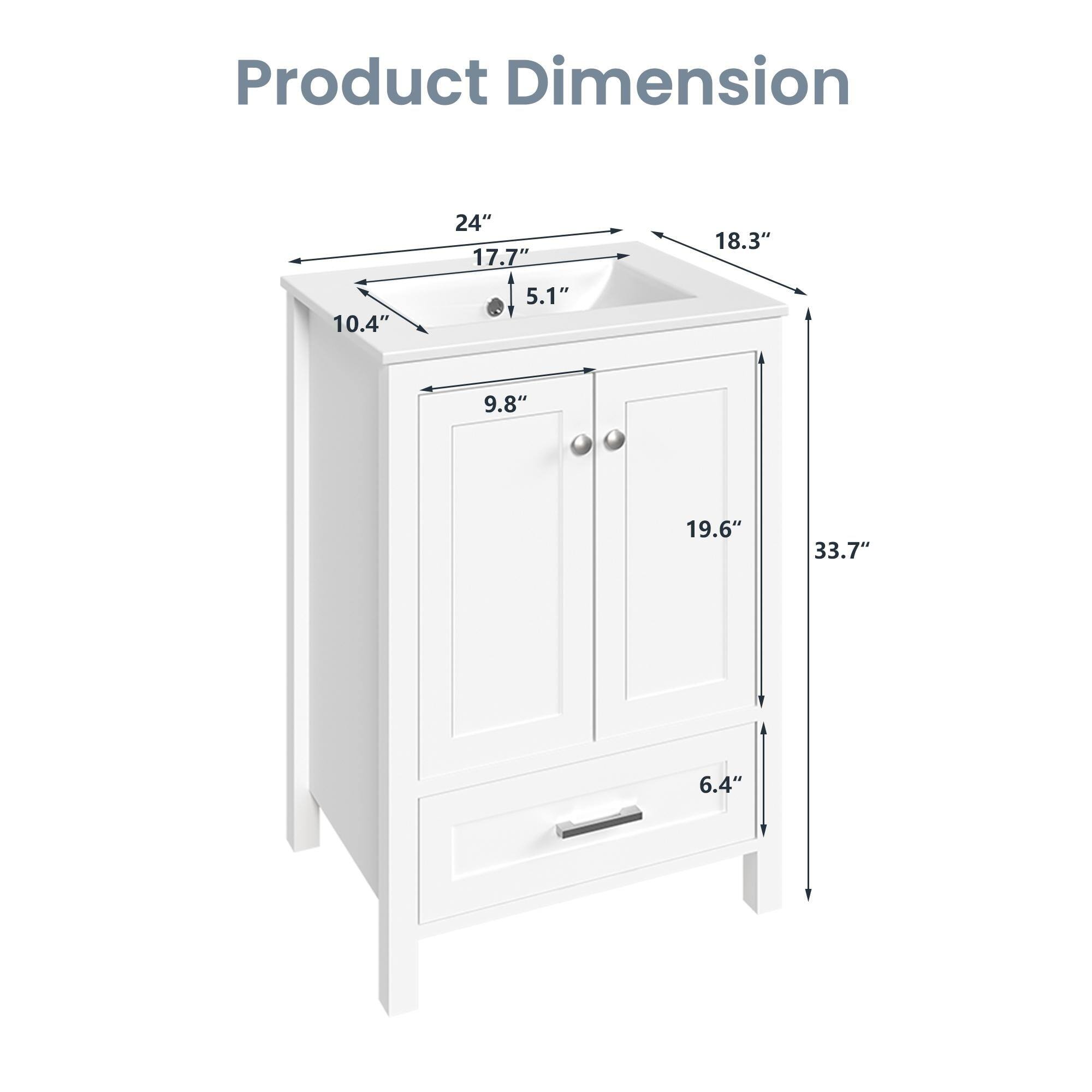 Product Dimension  
24" x 17.7" x 18.3"  
10.4" x 5.1" x 9.8"  
19.6" x 33.7" x 6.4"