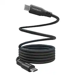 Naztech - 16048 REcoil 100-Watt 6-Ft. USB-C to USB-C Magnetic Braided Cable - Black