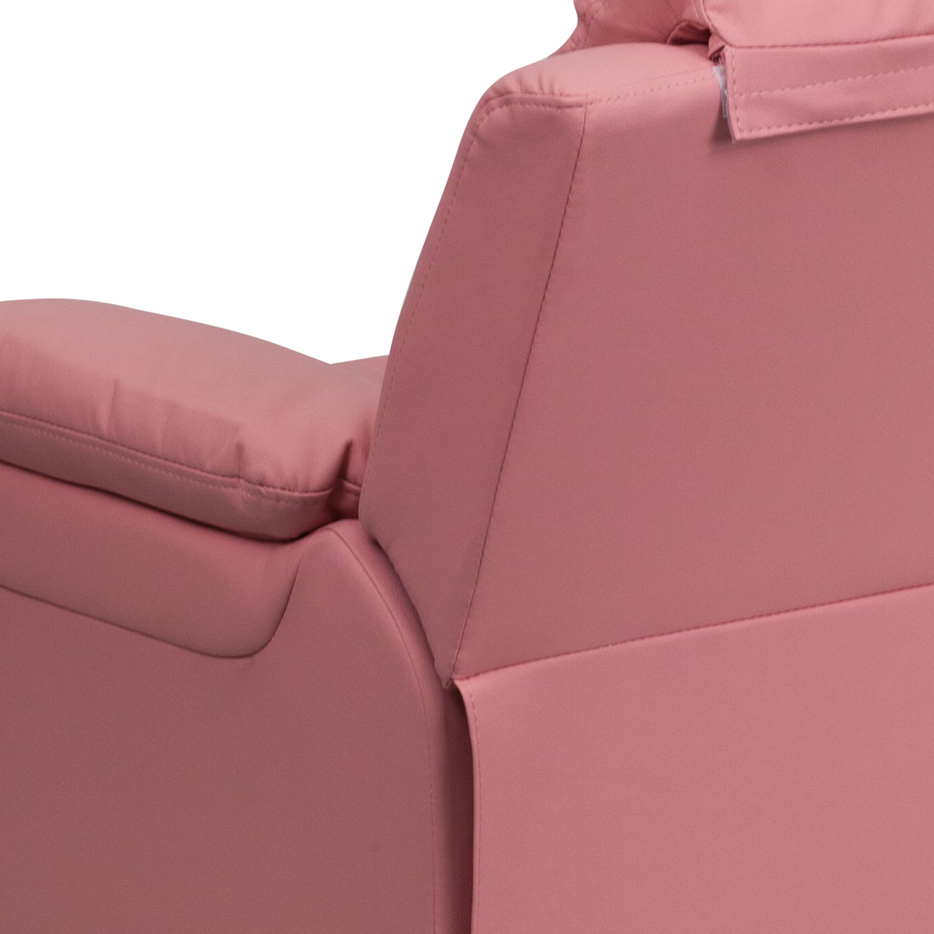 Alt View 10. Emma + Oliver - Deluxe Padded Contemporary Kids Recliner with Storage Arms - Pink Vinyl.