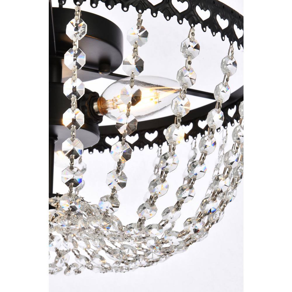 Alt View 2. Elegant Lighting - Kylie 12 inch flush mount in black - Black.