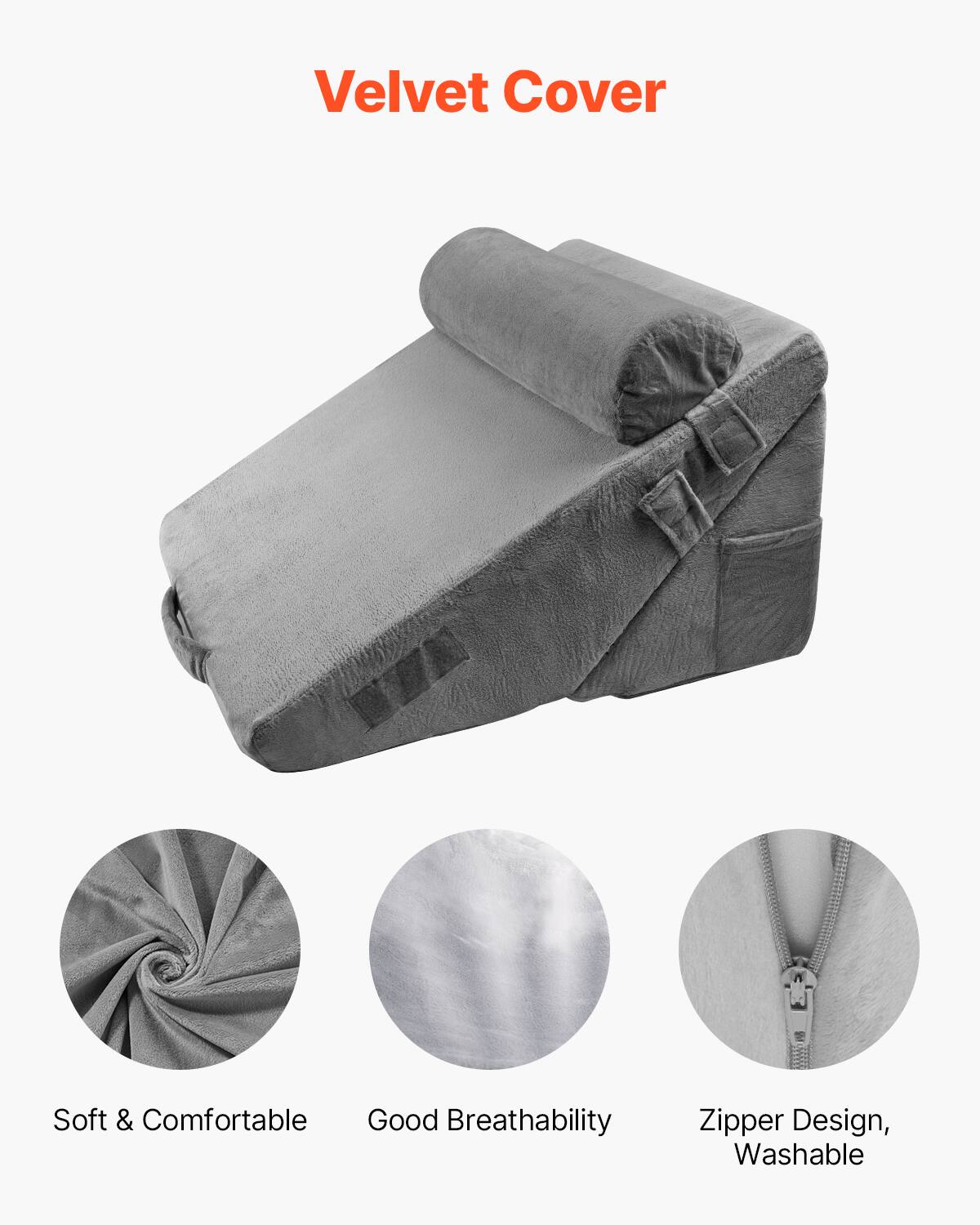 Velvet Cover

- Soft & Comfortable
- Good Breathability
- Zipper Design, Washable