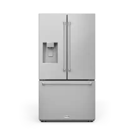 Front. Thor Kitchen - 28.9 Cu. Ft. Full Depth French Door Refrigerator With Water Dispenser and Dual Ice Maker - Stainless Steel.