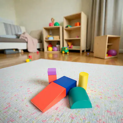 Front. BreeBe - 6-Piece Indoor Climb and Crawl Play Set for Toddlers - Red.