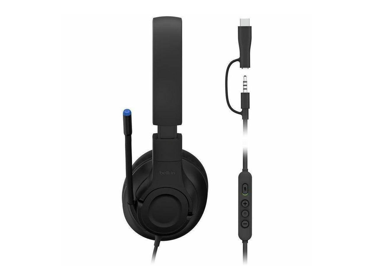 Alt View 2. Belkin - Belkin SoundForm Inspire high-quality Wired Over-Ear Headset for Kids - Black - Black.