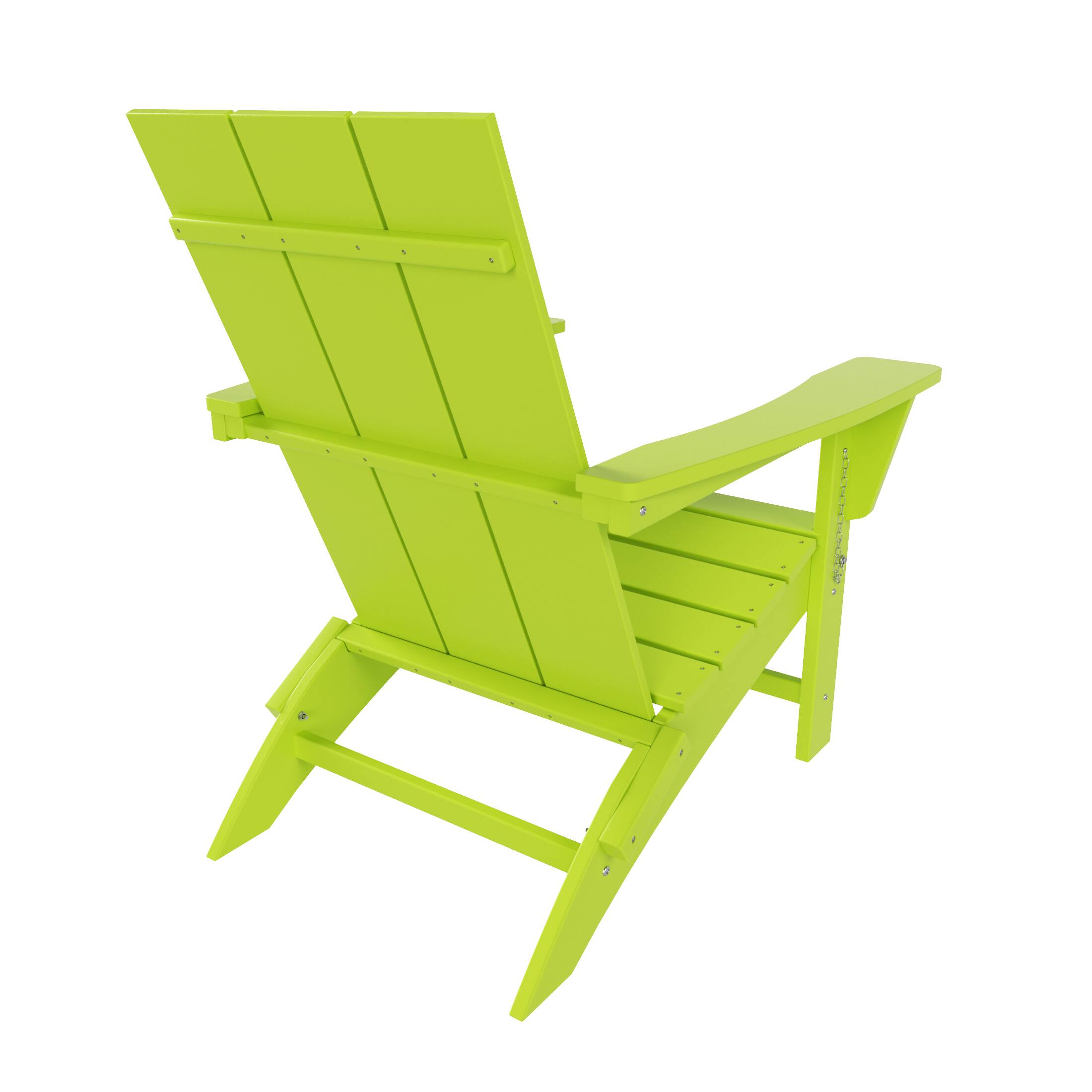 Alt View 1. WestinTrends - WestinTrends Ashore Outdoor HDPE Modern Folding Adirondack Chair - Lime.