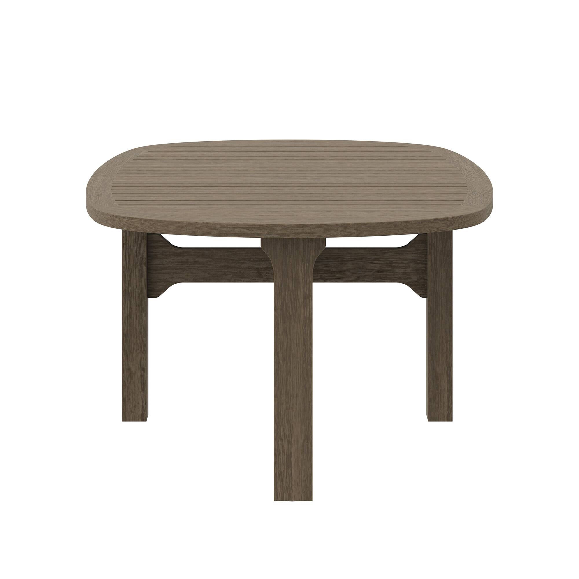 Alt View 2. Modway - Saratoga Oval Outdoor Patio Teak Wood Coffee Table by Modway - Weathered Gray.