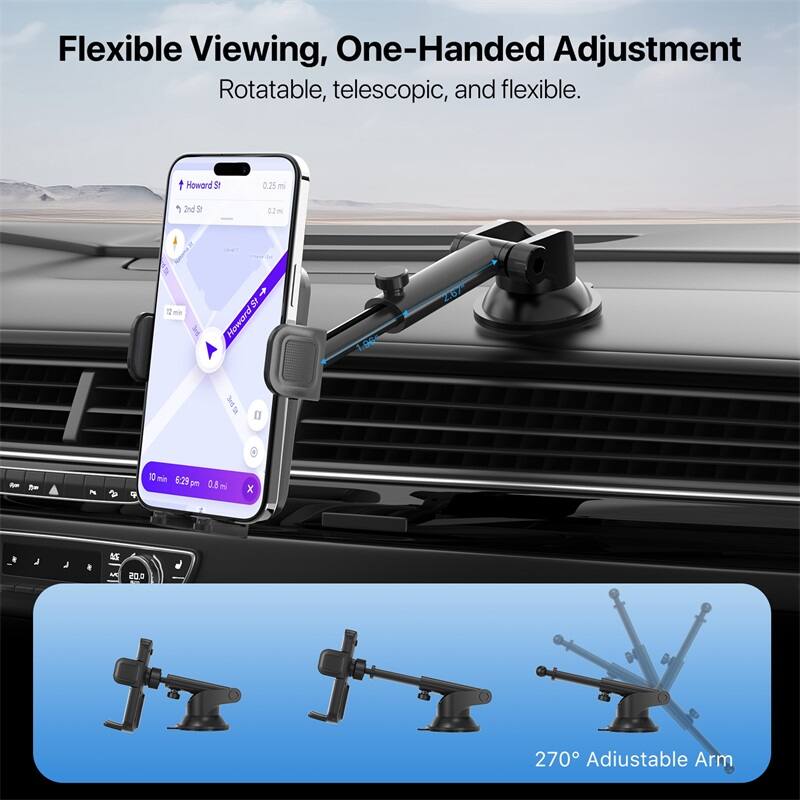 Flexible Viewing, One-Handed Adjustment Rotatable, telescopic, and flexible. 270° Adjustable Arm.