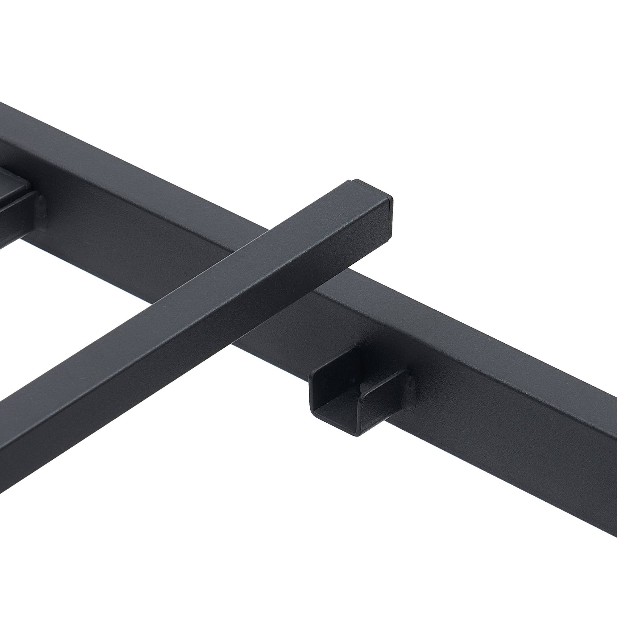 Left. Vecelo - 14" Queen Metal Bed Frame with Headboard&Footboard, Heavy Duty Steel Slats, No Box Spring, Black-Easy Assembly - Black.