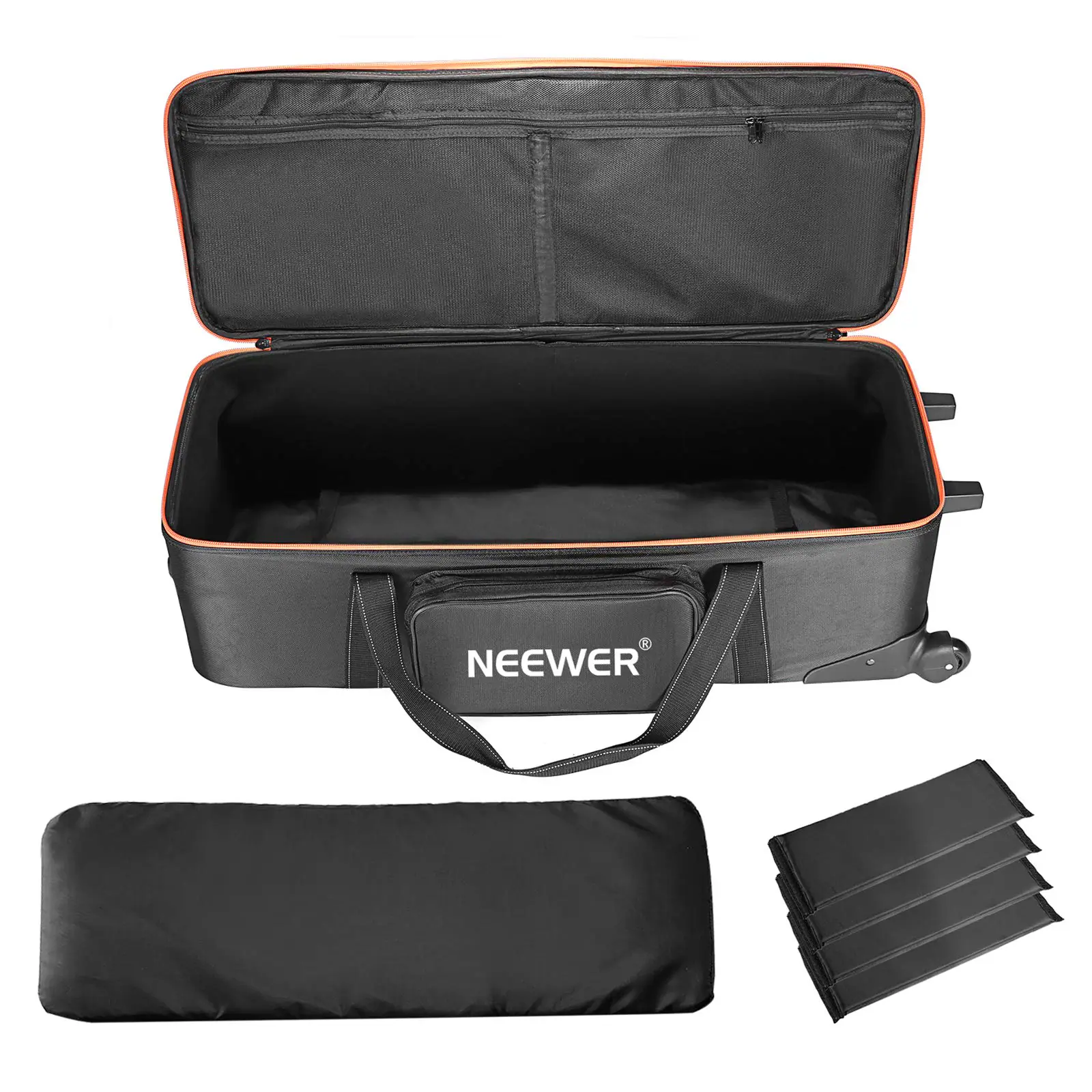 Alt View 1. Neewer - 38" Studio Trolley Bag, Straps, Wheels, Handle - Black.