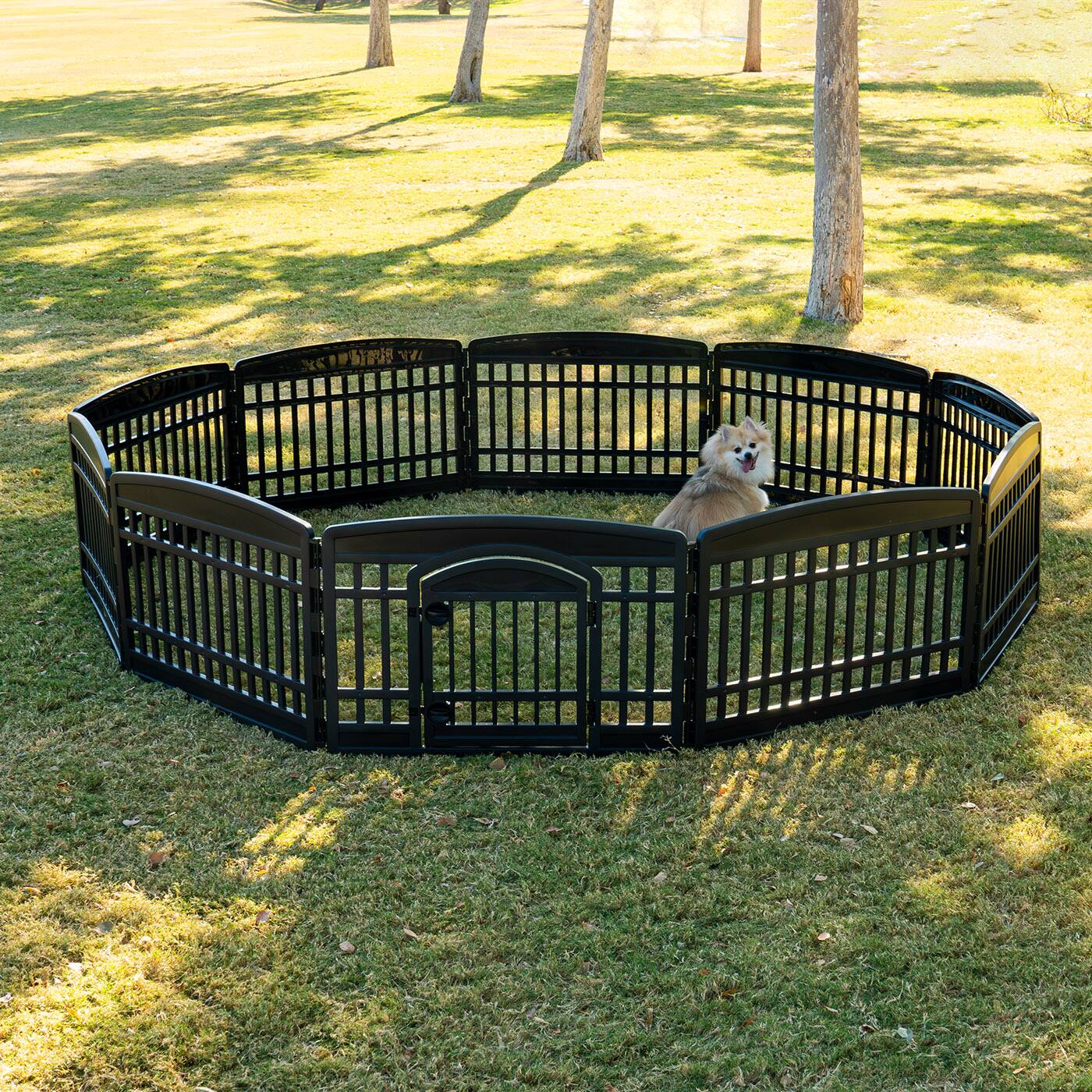 Alt View 6. IRIS USA - IRIS 4-10 Panel 24/34"H Folding Exercise Enclosure Plastic Pet Playpen with Door.