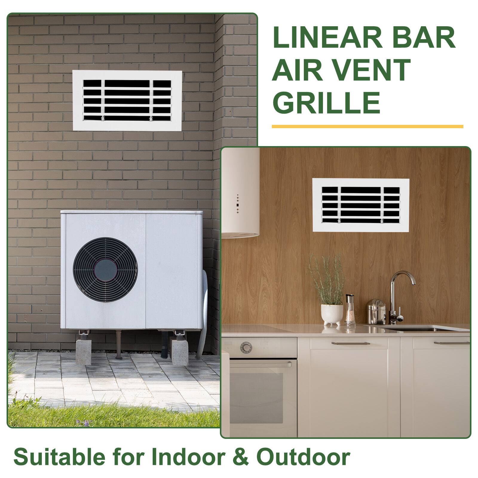Unique Bargains 8x4 Inch Linear Bar Air Vent Grille, Removable Aluminum ...