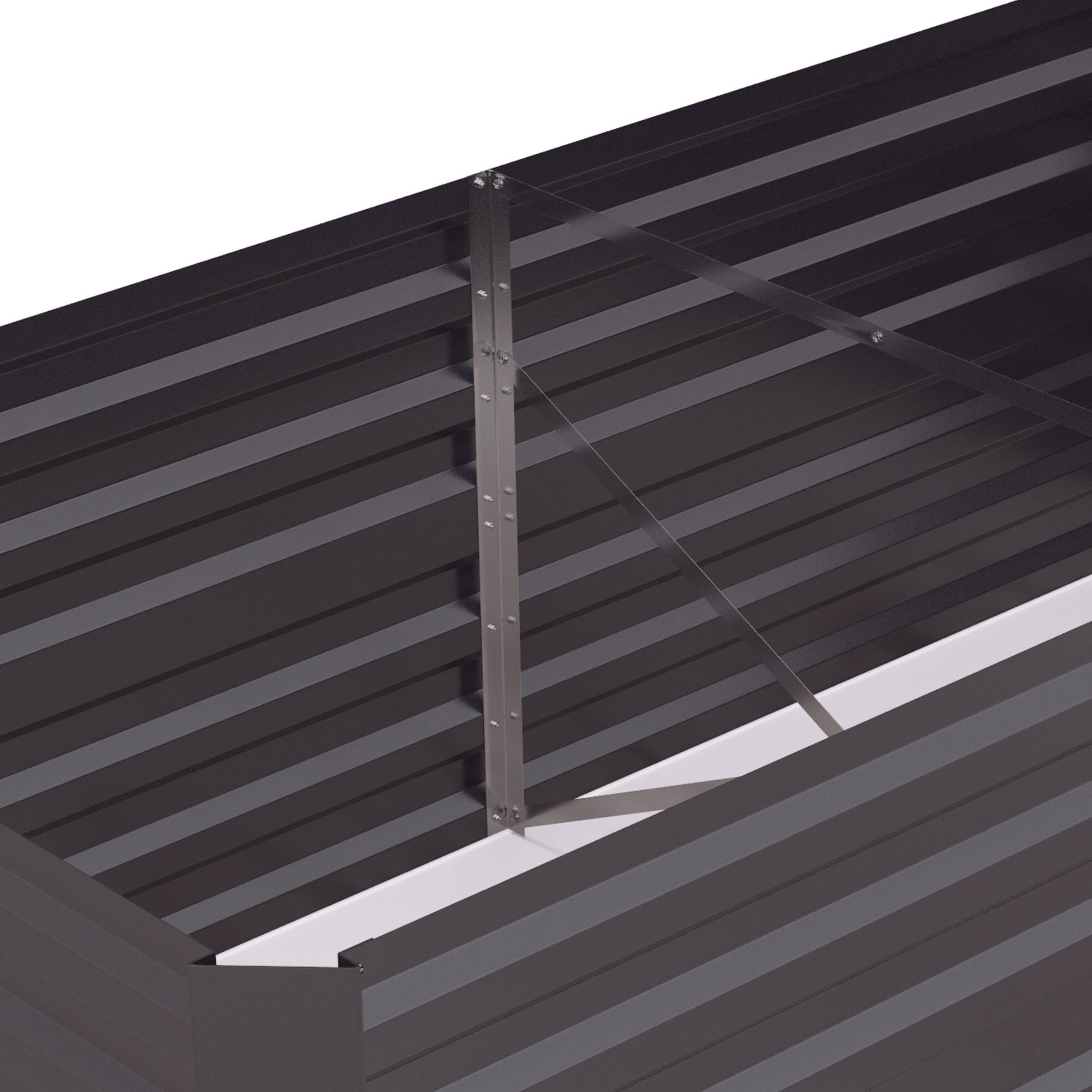 Alt View 7. Outsunny - Galvanized Raised Garden Bed Kit with Reinforcing Bars, Large and Tall Metal Planter Box for Vegetables, 6' x 3' x 2' - Dark Gray.