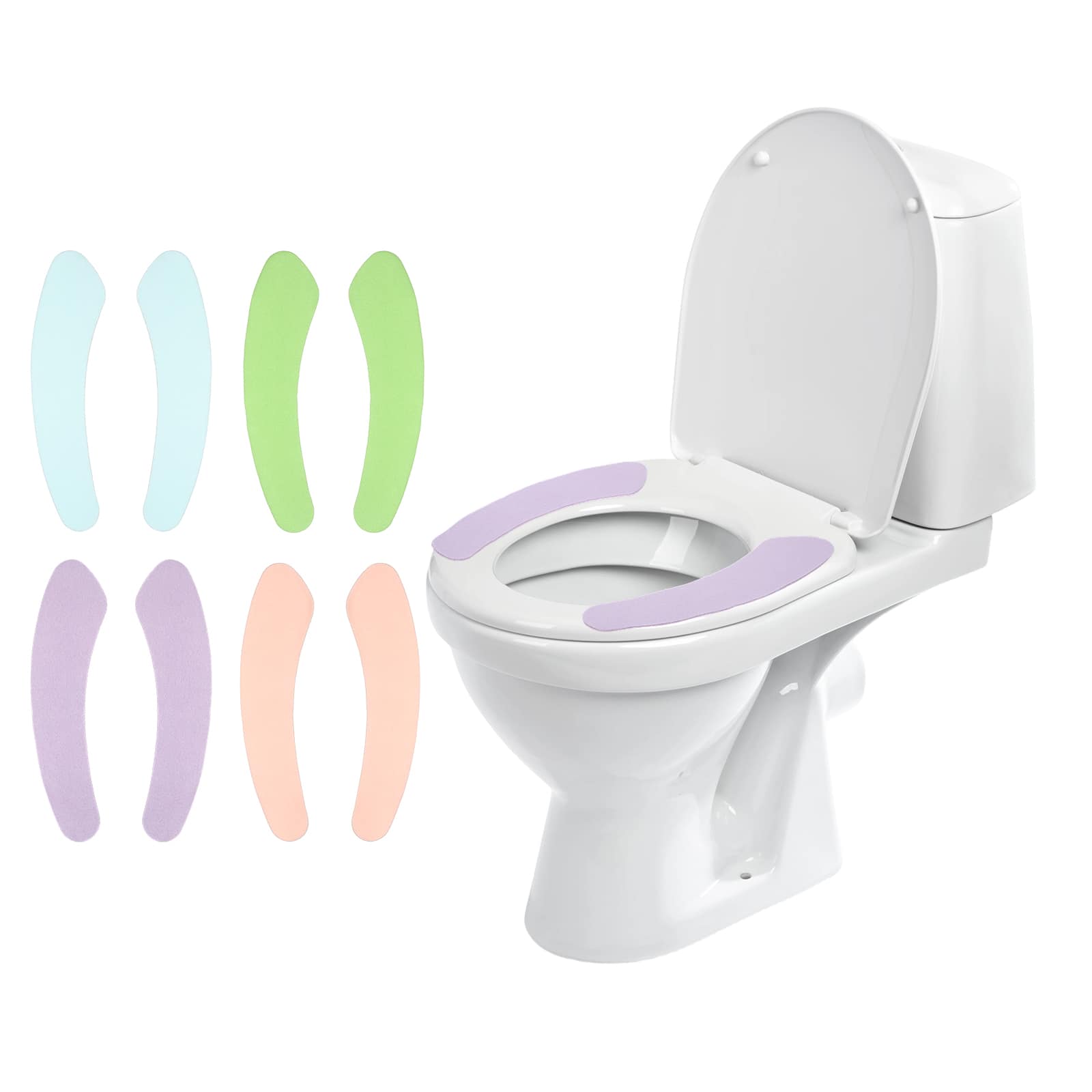 Unique Bargains - 8pcs Toilet Seat Cover Pads, Non Slip Warm Soft Toilet Seat Cushion Thick Cuttable w/ Adhesive Backing for Winter Home - Purple, Green, Blue, Pink price history on PriceWatchPro