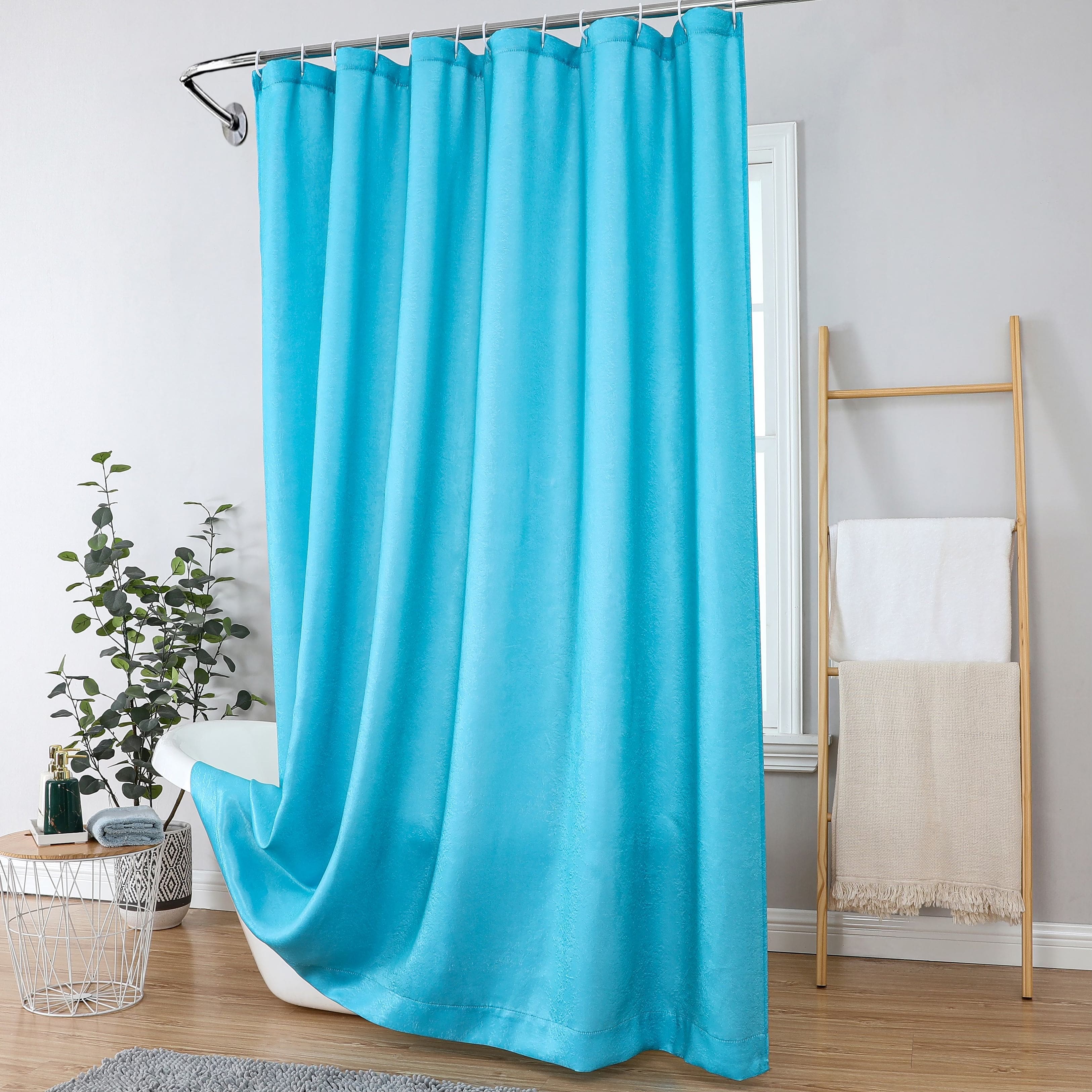 Photos - Other Decoration Aurora Kate  - Serena Elegant Jacquard Woven Fabric Shower Curtain - Standard Size - Turquoise PENINSULA-SHOWER-TURQ 