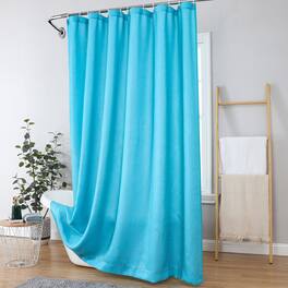 Kate Aurora - Serena Elegant Jacquard Woven Fabric Shower Curtain - Standard Size - Turquoise