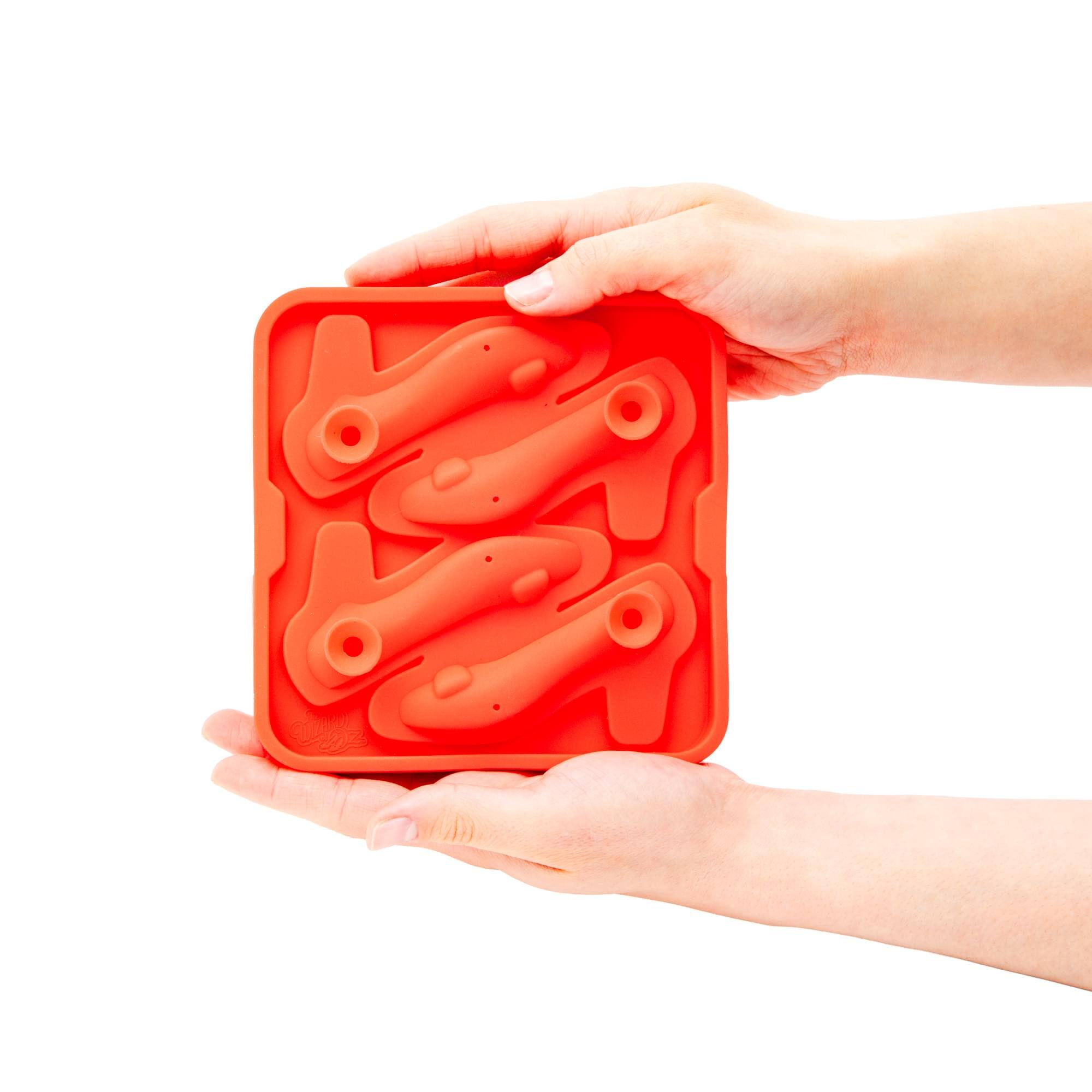 Alt View 4. ICUP - Wizard Of Oz Ruby Slippers Molded Silicone Ice Cube Tray | Makes 4 - Red.