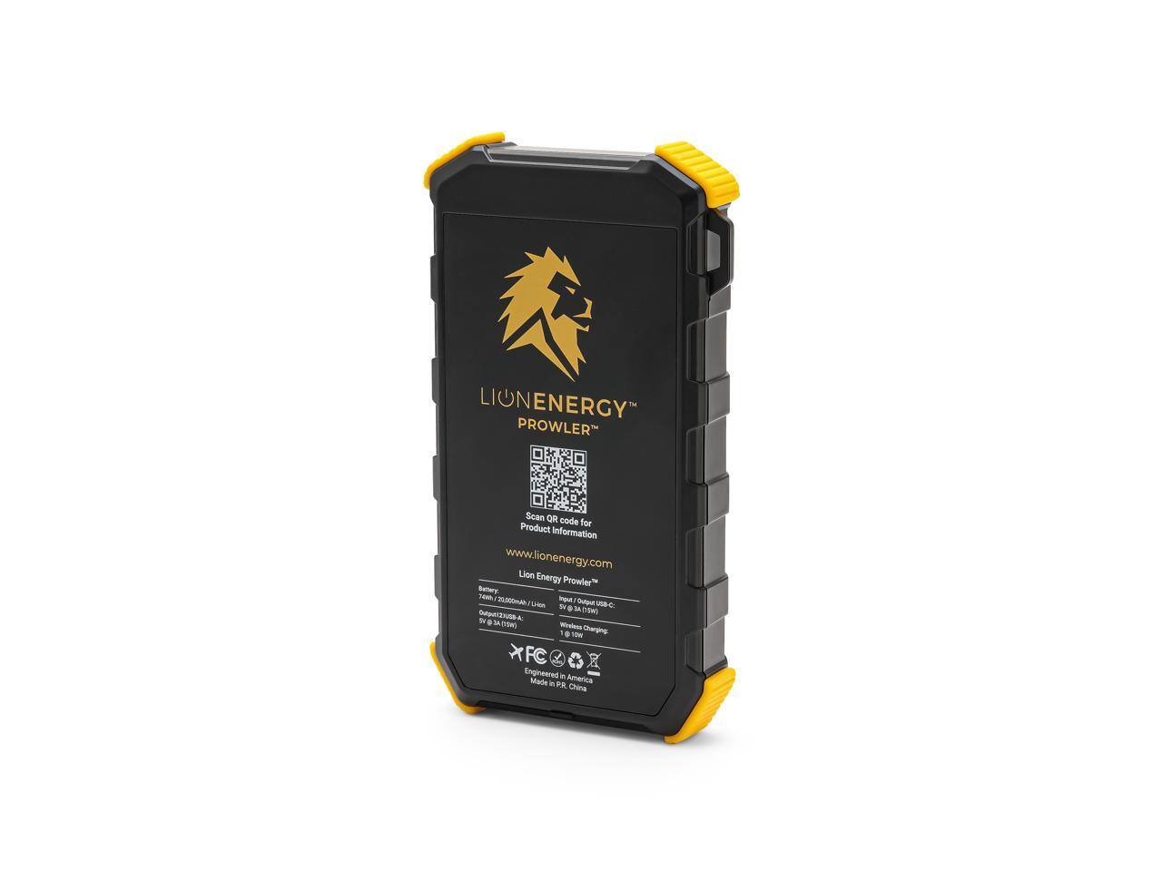 LIUNENERGY LION PROWLER  
Scan QR code for Product Information  
www.lionenergy.com  
Lion Energy Prowler Battery T6mL  
NoE te Dutur BC Te . MA W Dtt2 u 4 te . I SADEW) -relets Charging 18 - XFC Engineered . America Made . FR China