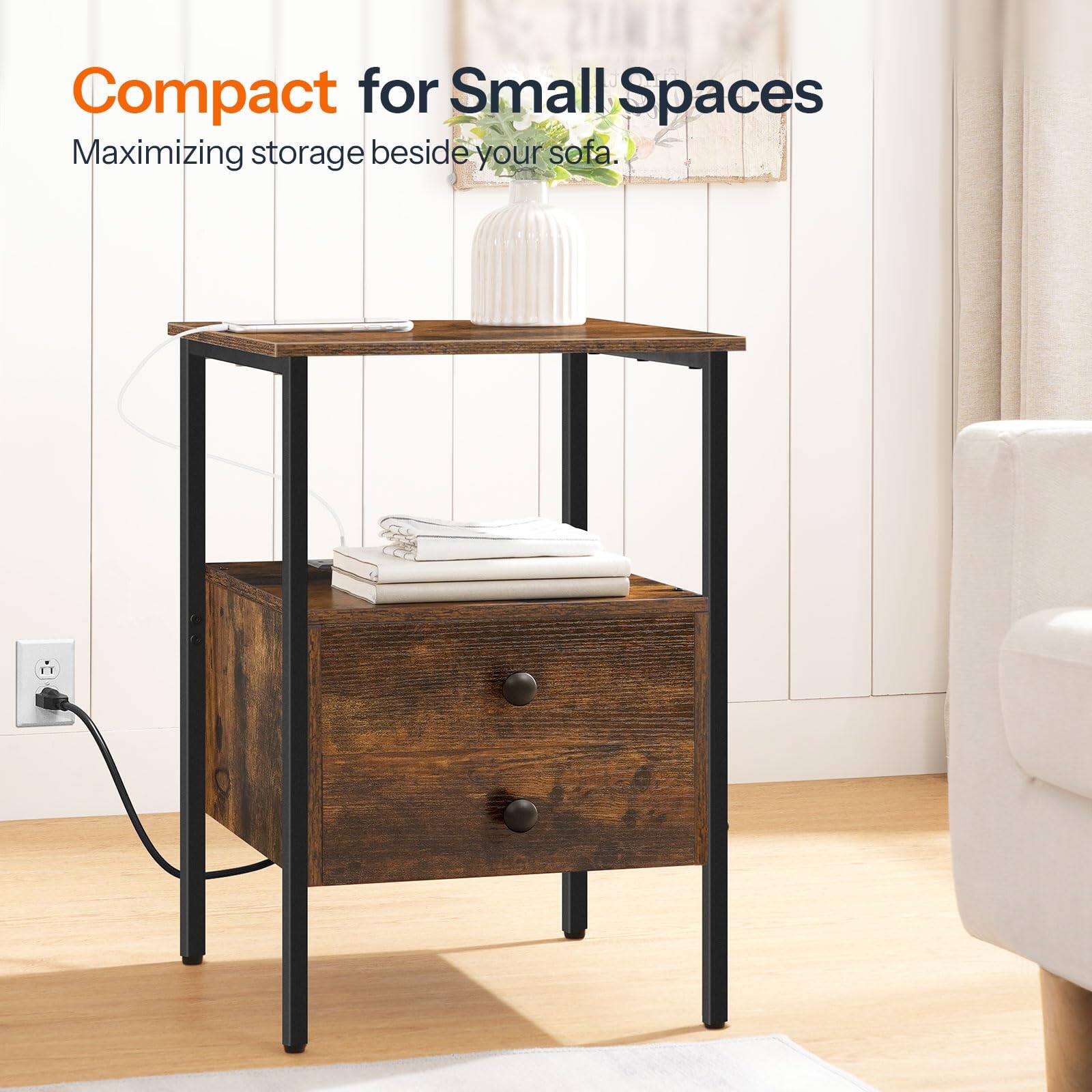 Compact for Small Spaces  
Maximizing storage beside your sofa.