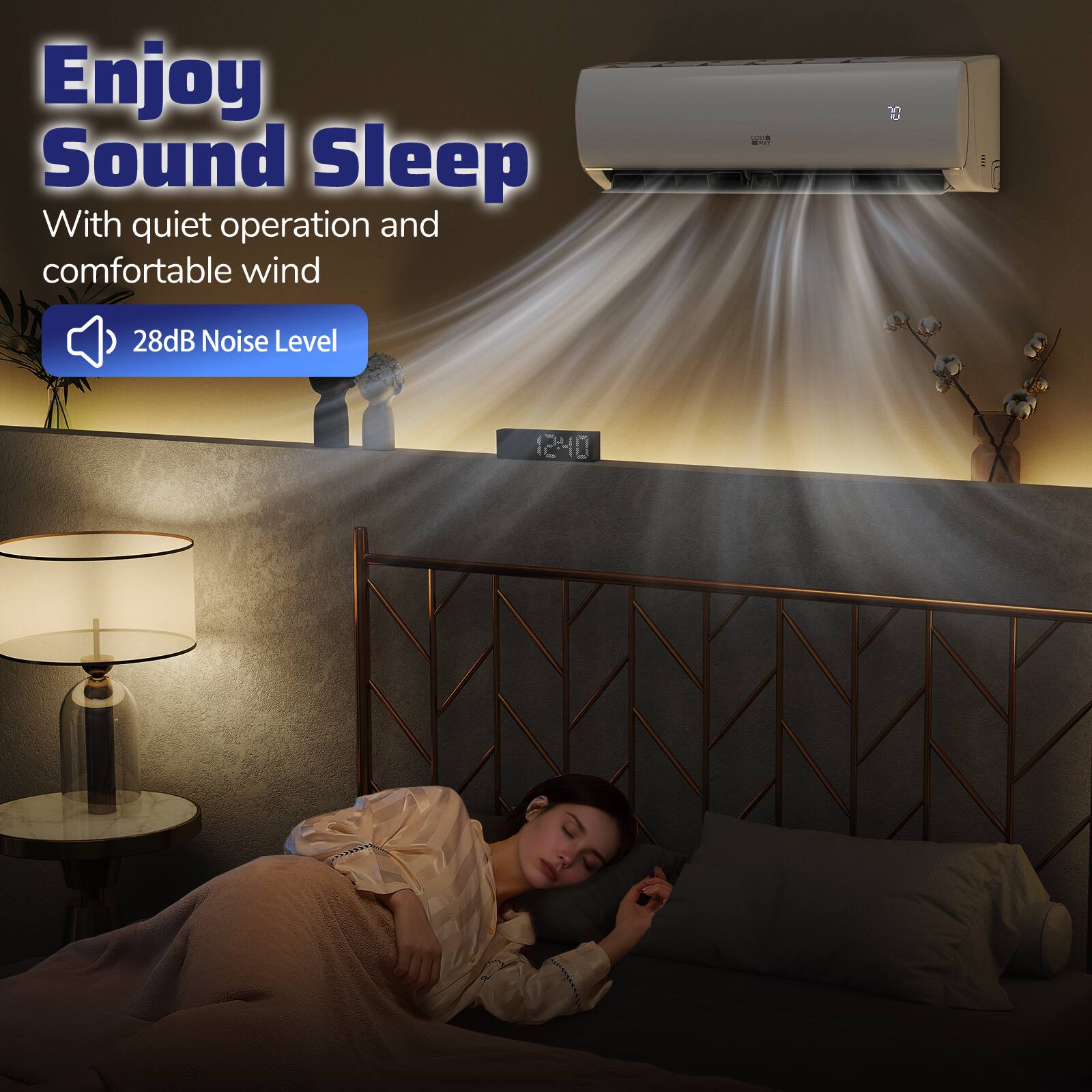 Enjoy Sound Sleep With quiet operation and comfortable wind - 28dB Noise Level
