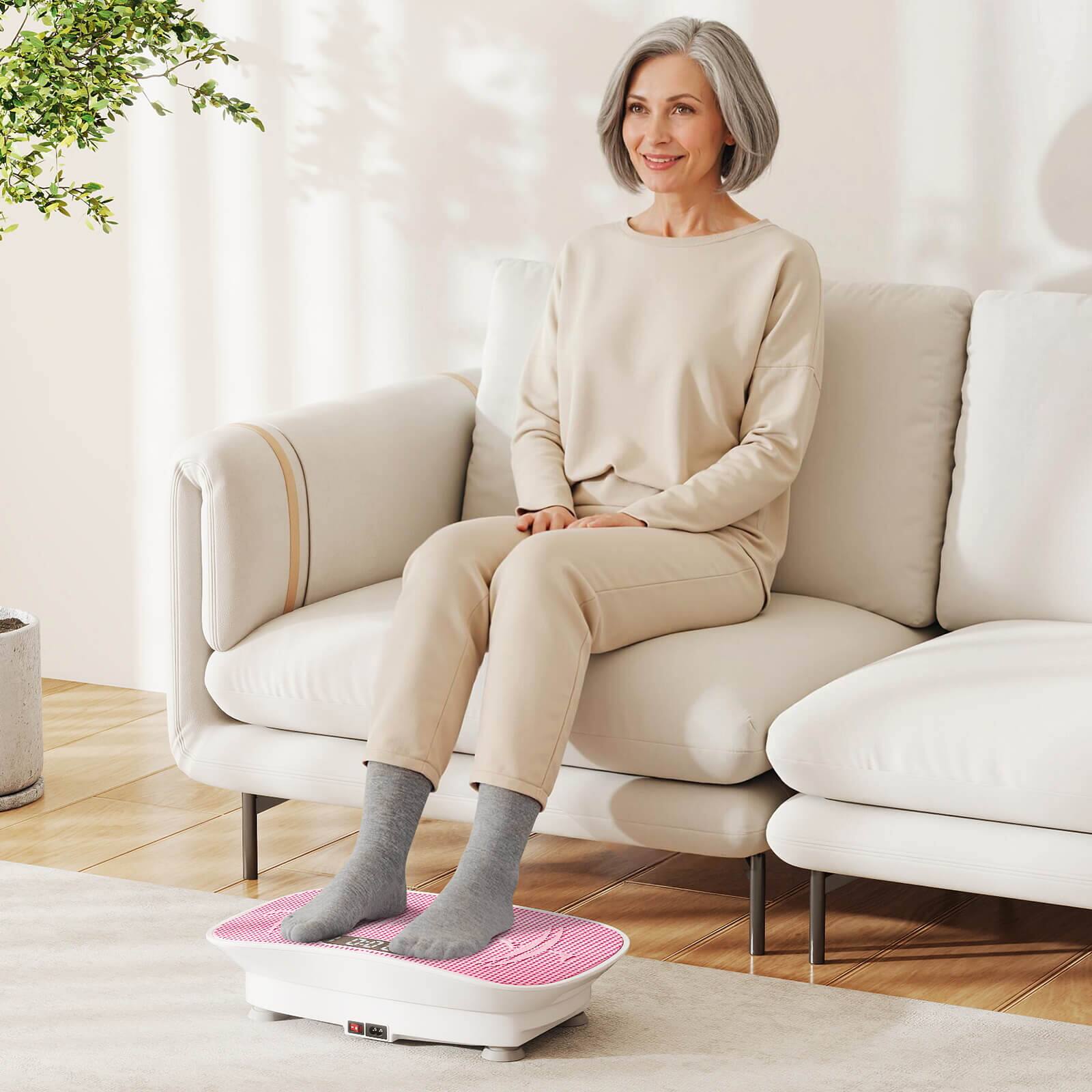 Alt View 1. Costway - Costway Vibration Plate Exercise Machine with 10 Speed Intensities Remote for Home Fitness - White+Pink.