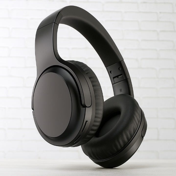 Zell Electronics - Wireless Headband Headphones with Mic, 120H Battery, Foldable, HiFi Sound, Lightweight for Travel - Black