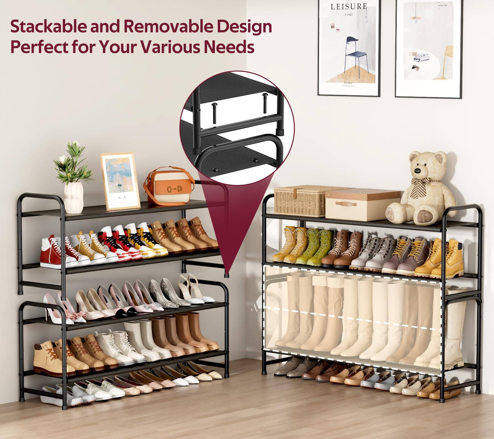 Stackable and Removable Design  
Perfect for Your Various Needs