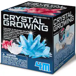 4M - Crystal Growing - Create 3 Colored Crystals, DIY STEM Craft Experiment Kit - Multicolor