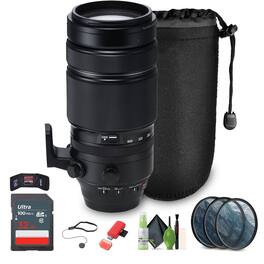 Fujifilm - XF 100-400mm f/4.5-5.6 R LM OIS WR Lens, 32GB Memory Card, Bundle - Black