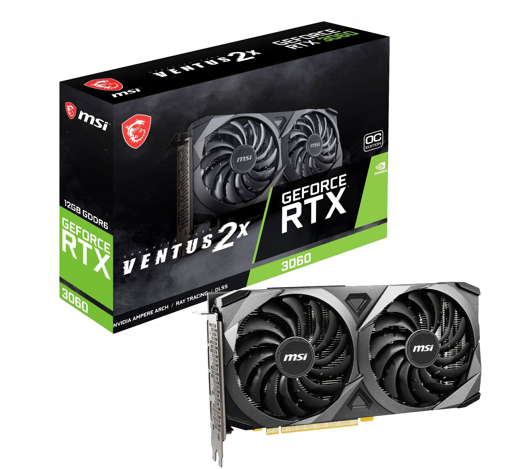 GEFORCE 3080 K VENTUS msi msi OC msi EDITION msi AVIDIA GEFORCE 12GB RTX GDDR6 GEFORCE RAPHICS $2x VENTUS 3060 DLSS 3060 TRACING / RAY ARCH AMPERE NVIDIA