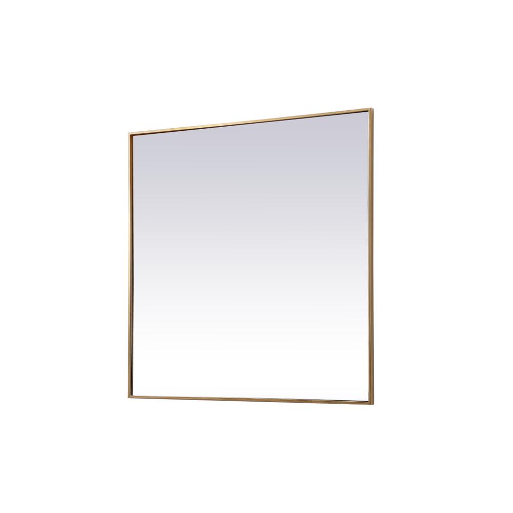 Left. Elegant Decor - Metal Frame Square Mirror 42 inch in Brass - Brass.