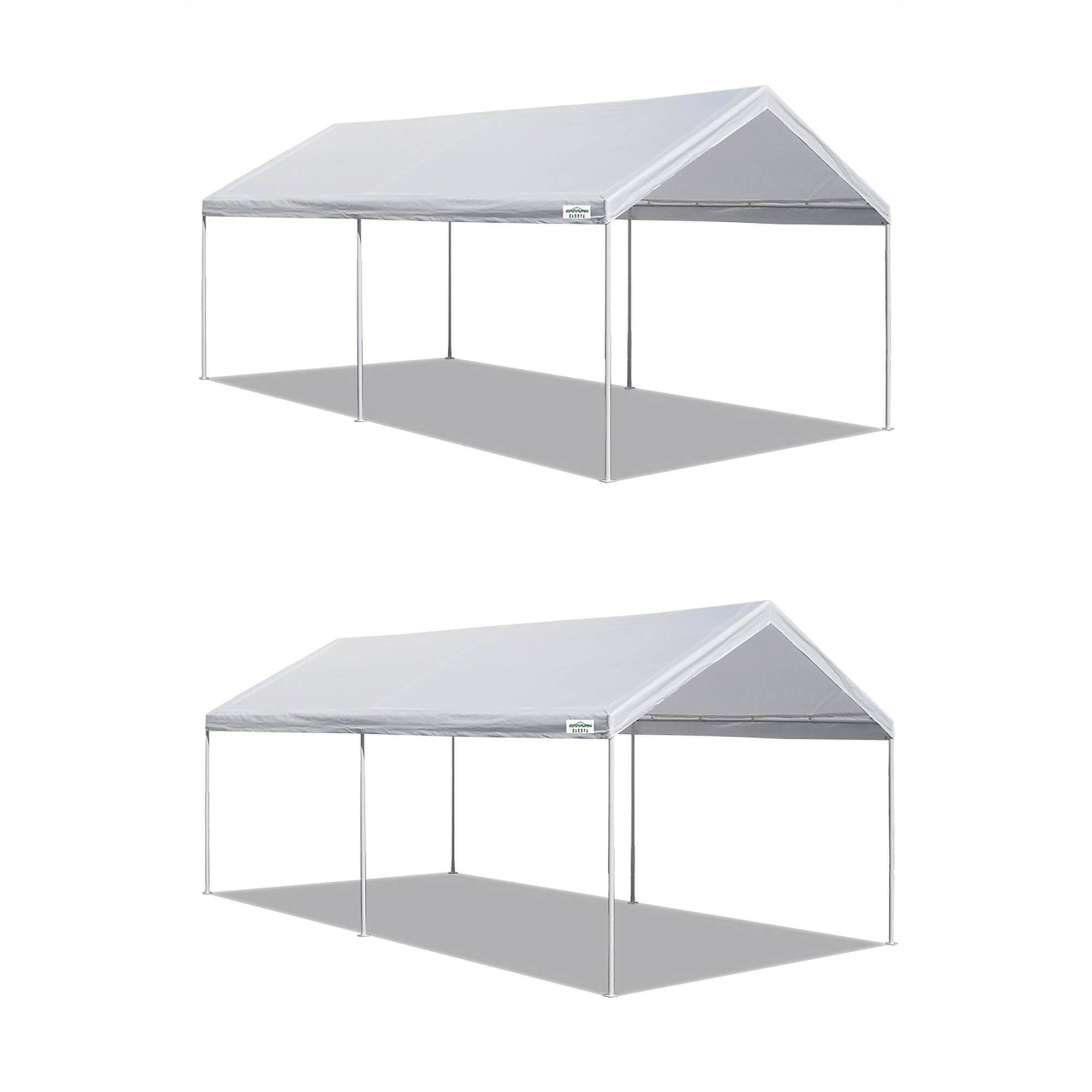 Front. Caravan Canopy - Caravan Canopy Domain 10 x 20 Foot Straight Leg Instant Canopy Tent Set (2 Pack) - White.