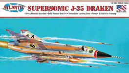 PopMarket - J-35 Draken Supersonic Fighter Jet with Firing Missiles 1/48 Scale Model Kit - COLLECTIBLES - Multicolor